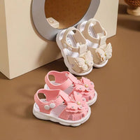 Girls' summer sandals by MANDOTOS INTERNATIONAL with non-slip soft soles, perfect for infants and little girls, princess-style beach shoes.