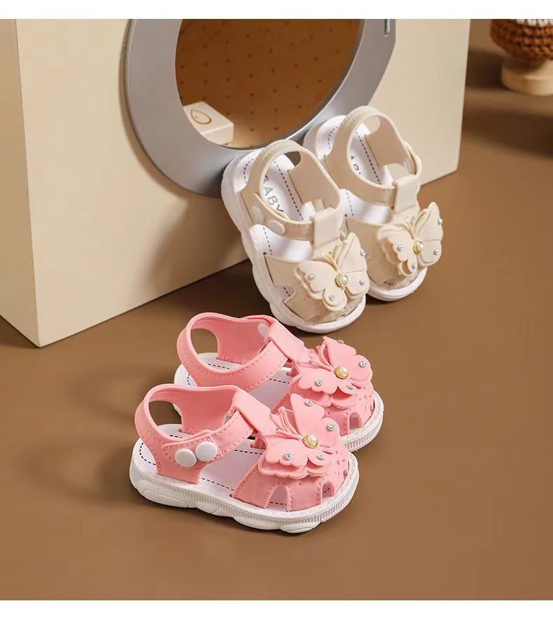 Girls' summer sandals by MANDOTOS INTERNATIONAL with non-slip soft soles, perfect for infants and little girls, princess-style beach shoes.
