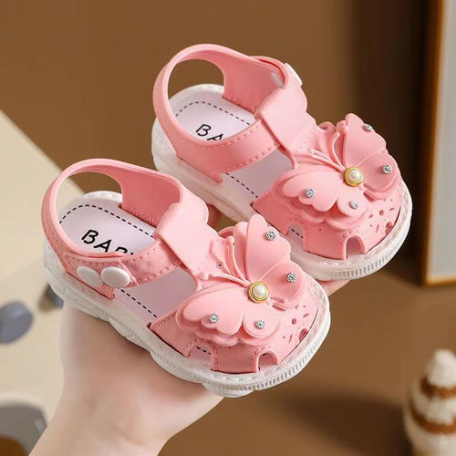 Girls' summer sandals by MANDOTOS INTERNATIONAL with non-slip soft soles, suitable for infants and little girls, perfect for beachwear.