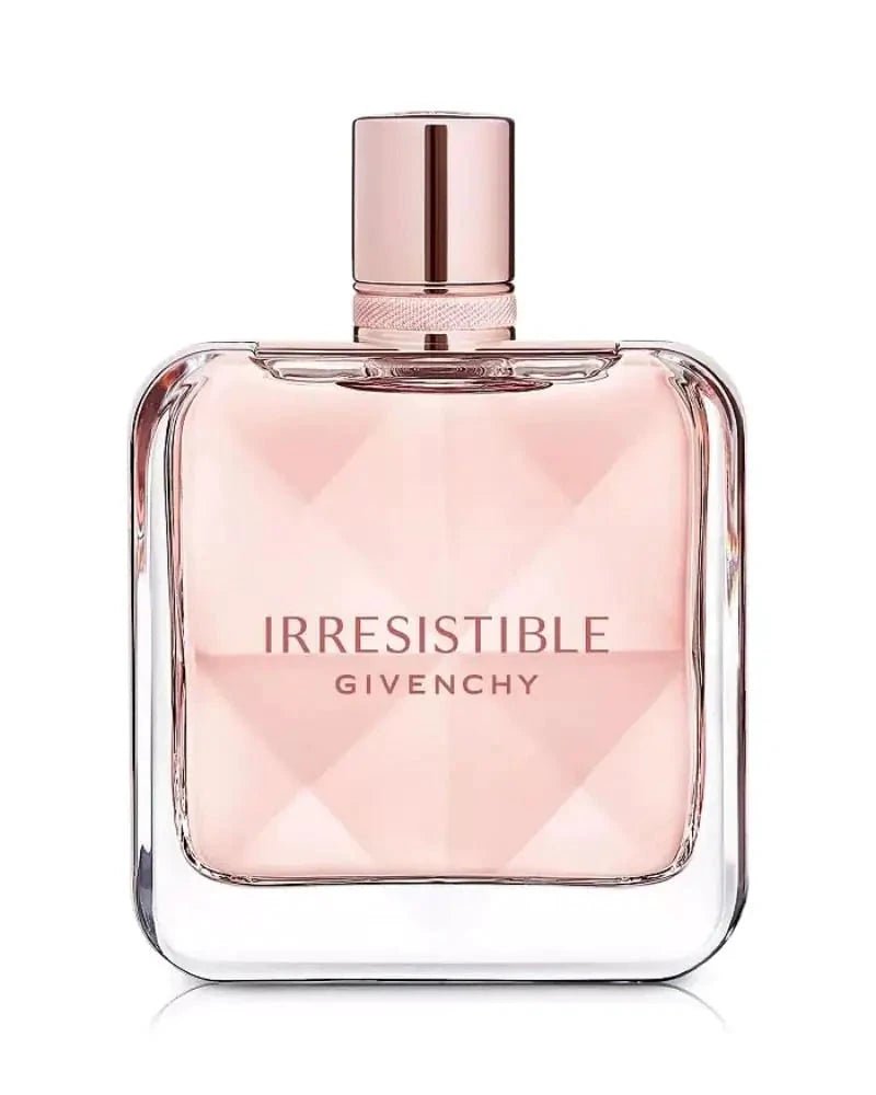 Givenchy Irresistible Eau de Parfum Spray for Women, 4.2 oz, elegant bottle with floral design and silver accents.