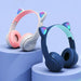 Glow Light Cat Ear Bluetooth Headphones by MANDOTOS INTERNATIONAL, featuring colorful glowing cat ears for kids and adults.