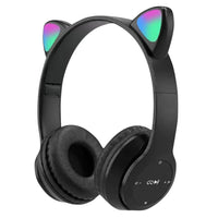 Glow Light Cat Ear Bluetooth Headphones by MANDOTOS INTERNATIONAL, featuring colorful glowing cat ears for kids and adults.