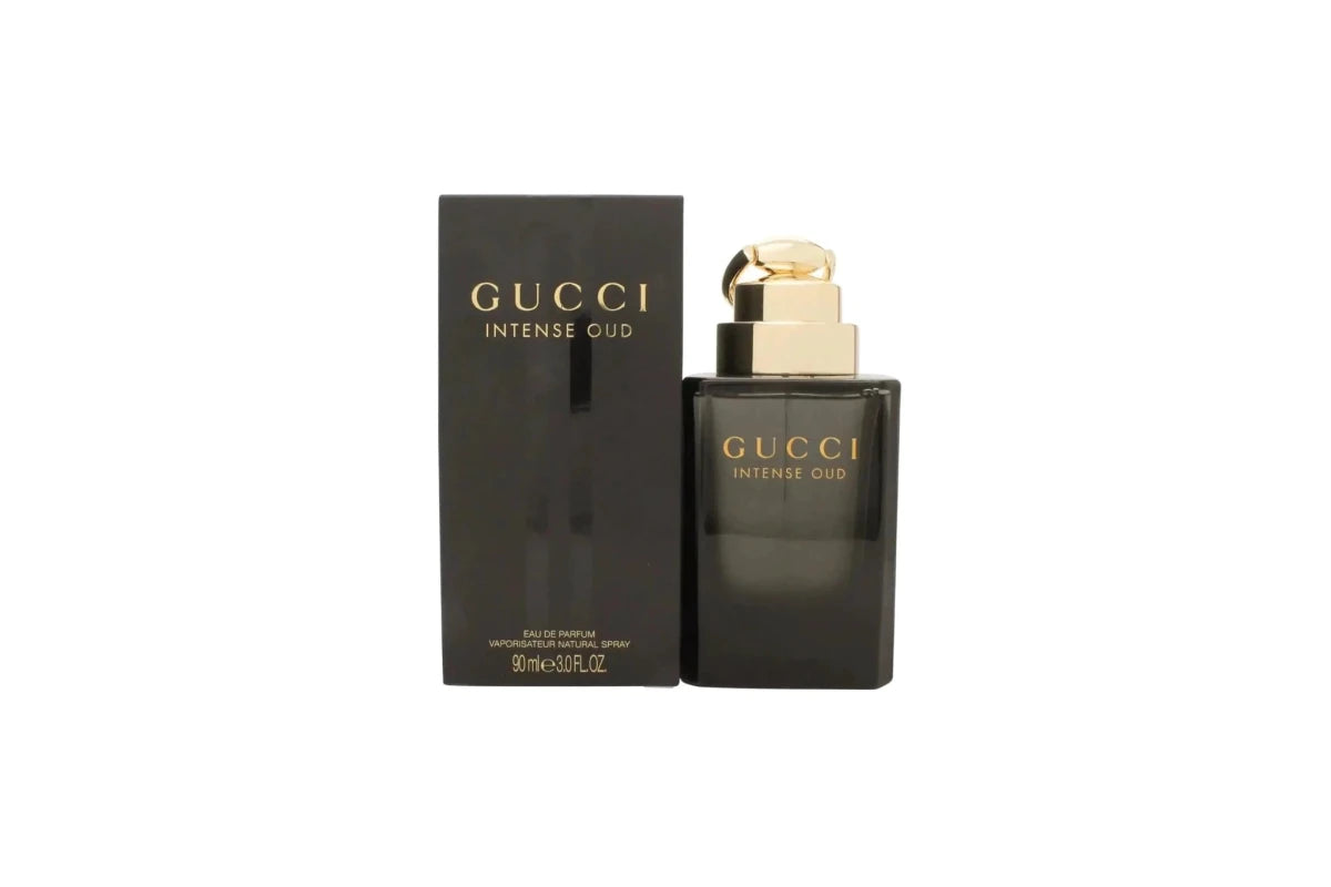 Mandotos International Gucci Luxe Oud Eau de Parfum 90ml bottle with elegant packaging, showcasing luxurious fragrance design.