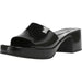 Mandotos International Harlin Jelly Chunky Heel Sandal featuring clear jelly straps and a sturdy chunky heel.