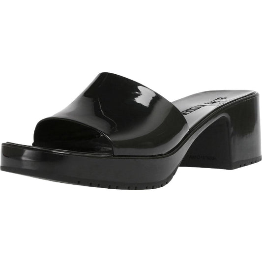 Mandotos International Harlin Jelly Chunky Heel Sandal featuring clear jelly straps and a sturdy chunky heel.