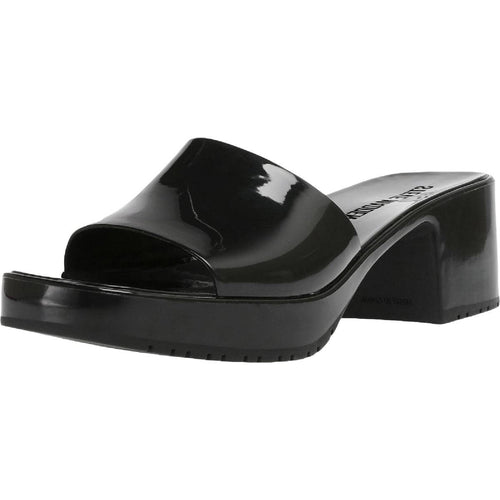 Mandotos International Harlin Jelly Chunky Heel Sandal featuring clear jelly straps and a sturdy chunky heel for stylish comfort.