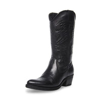 Mandotos International Hayward Chic Western Boot featuring brown leather, pointed toe, and Western-style stitching.