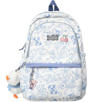 High capacity plaid backpack for students with cute print, made by MANDOTOS INTERNATIONAL, ideal for school and everyday use.