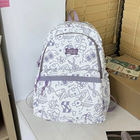High capacity plaid backpack for students with cute print, ideal for school, by MANDOTOS INTERNATIONAL