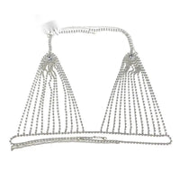 High-quality MANDOTOS international women's crystal thong panties with rhinestones and shiny bikini chain jewelry, stylish lingerie set