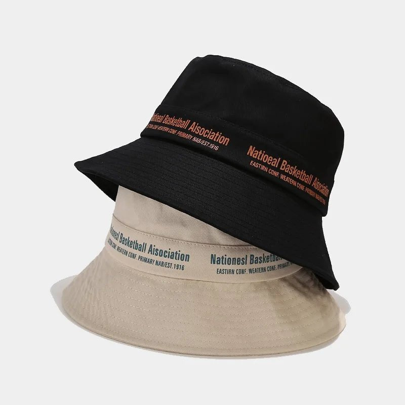 Beige twill cotton sun hat with custom silk screen logo, perfect for summer; stylish and breathable by MANDOTOS INTERNATIONAL.