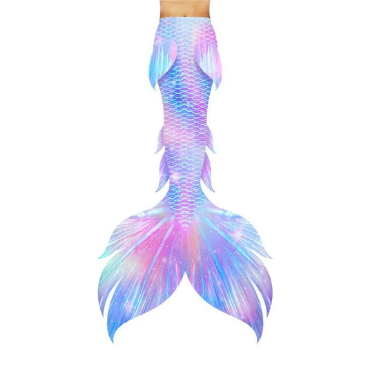 Customized MANDOTOS INTERNATIONAL mermaid tail bikini set with a vibrant swimming suit for freediving and swimming.
