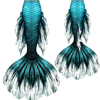 Mandotos International customized mermaid tail bikini set with swim suit, designed for freediving and swimming.