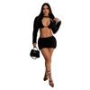 MANDOTOS INTERNATIONAL fleece 3-piece bikini and skirt set for ladies, perfect for club and party wear, in stock.