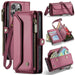 Mandotos International iPhone 16 Pro RFID multi-function wallet case with card slots and protective cover.