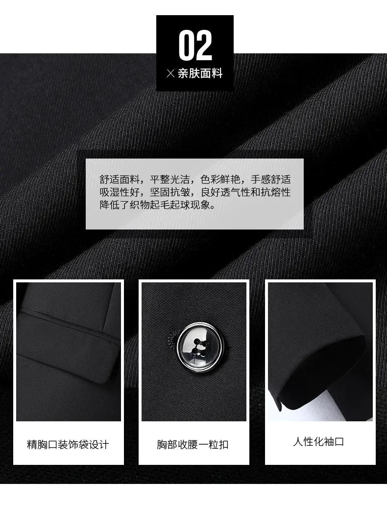 Italian style slim fit 8XL business suit set by MANDOTOS INTERNATIONAL, perfect for wedding groom or best man attire.