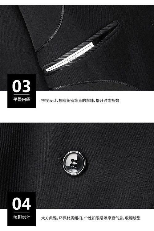 Italian style slim fit 8XL men's business suit set by MANDOTOS INTERNATIONAL, ideal for weddings, grooms, and best men.