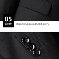 Italian style slim fit 8XL business suit set by MANDOTOS INTERNATIONAL, perfect for wedding groom or best man attire.