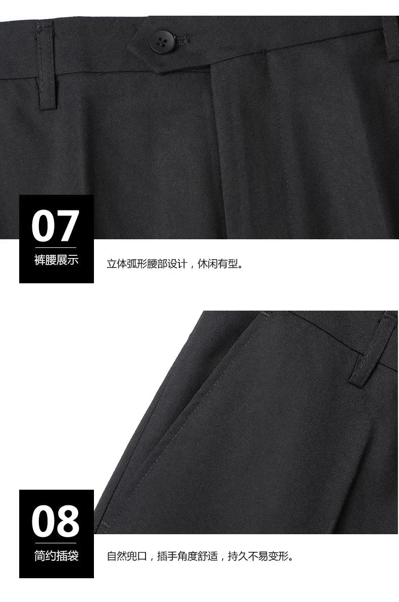Italian style slim fit 8XL business suit set by Mandotos International, perfect for wedding groom or best man attire.