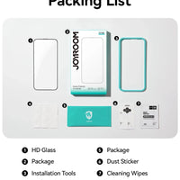 Mandotos International Joyroom iPhone Pro Max HD glass screen protector set with 1-3 tempered glass protectors for full device coverage.