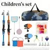 Kids travel spinning rod and reel set by MANDOTOS INTERNATIONAL, lightweight sensitive fishing rod for children, outdoor fishing gear