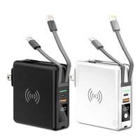 MANDOTOS INTERNATIONAL KP-Super6 Travel 10000mAh PD wireless charger power bank with sleek design and multiple charging ports.