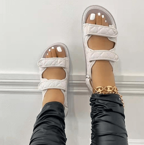 Ladies' Breeze Velcro Sandals by MANDOTOS INTERNATIONAL featuring open toes and adjustable straps for comfortable summer wear.