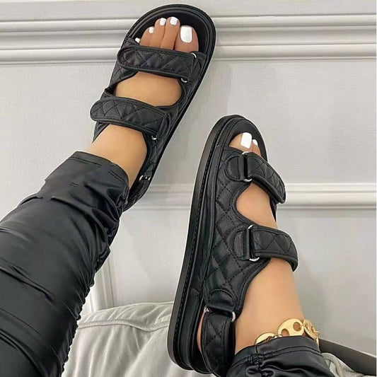 Ladies' Breeze Velcro Sandals by MANDOTOS INTERNATIONAL featuring comfortable straps and casual design for summer wear.