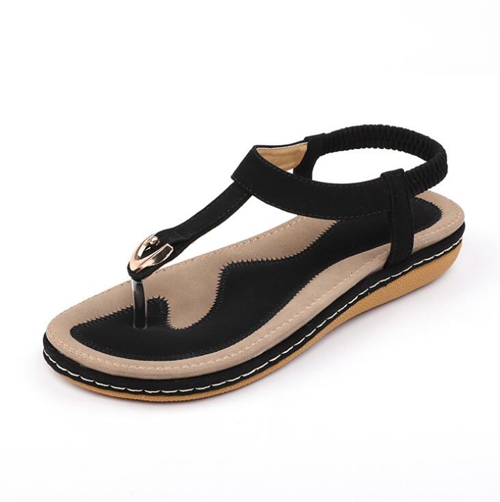 Ladies' chic beach flip flops by MANDOTOS INTERNATIONAL with stylish straps and comfortable soles, perfect for summer.