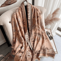 Mandotos International LuxeBreeze UV scarf featuring lightweight fabric and stylish design for sun protection and fashion.