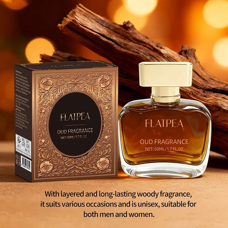 Luxury Arabian Musk Oud and Cedarwood men's Eau de Toilette by Mandotos International, featuring a sleek glass bottle with a wooden cap.