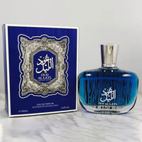 Luxury Arabian Musk Oud and Cedarwood men's Eau de Toilette by Mandotos International, featuring a sleek bottle with rich, earthy tones.