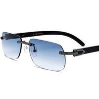 Luxury buffalo horn sunglasses by Mandotos International for men and women, featuring stylish frame and tinted lenses.