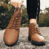 Luxury Italian handmade men's hiking shoes by MANDOTOS INTERNATIONAL, designed for outdoor sports and travel.