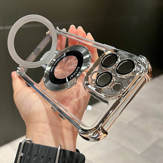 Luxury shockproof magnetic MagSafe case for iPhone 17 Pro Max by MANDOTOS INTERNATIONAL, featuring durable protection and sleek design.
