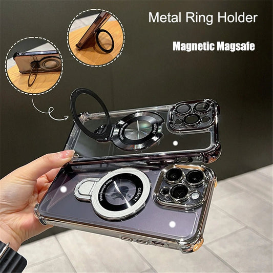 Luxurious shockproof magnetic MagSafe case for iPhone 17 Pro Max by MANDOTOS INTERNATIONAL, showing the sleek design and durable material.
