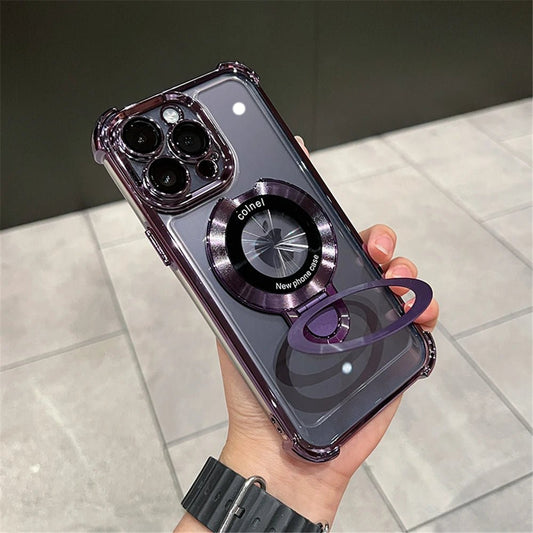 Luxury shockproof magnetic MagSafe case for iPhone 17 Pro Max by MANDOTOS INTERNATIONAL, featuring a sleek design and protective build.