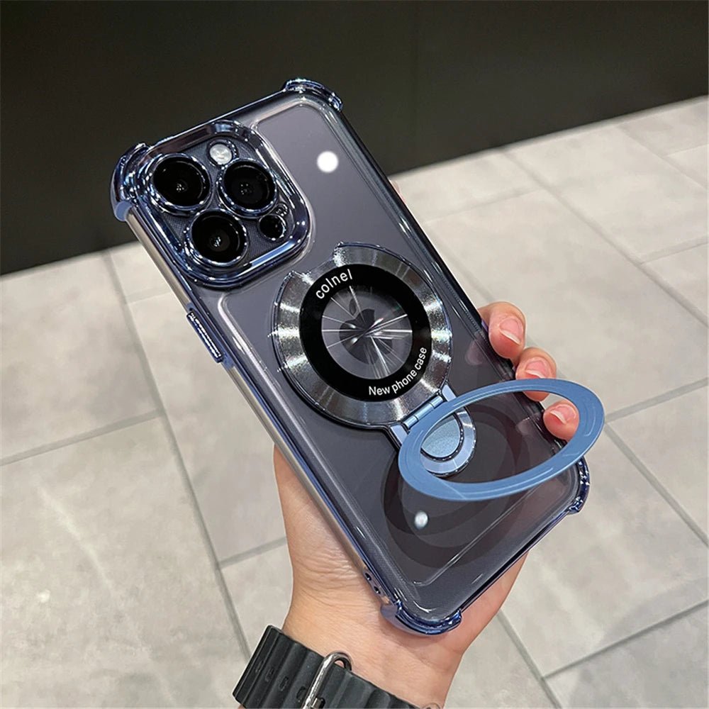 Luxury shockproof magnetic MagSafe case for iPhone 17 Pro Max by MANDOTOS INTERNATIONAL, featuring a sleek design and protective features.
