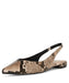 Madden Girl Delaneyy snake-print sling-back flat shoes in multi-color, with pointed toe and ankle strap for stylish comfort.