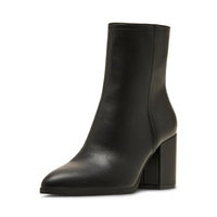 Madden Girl Tatee block heel bootie by MANDOTOS INTERNATIONAL, tan suede ankle boot with chunky heel and side zipper detail.