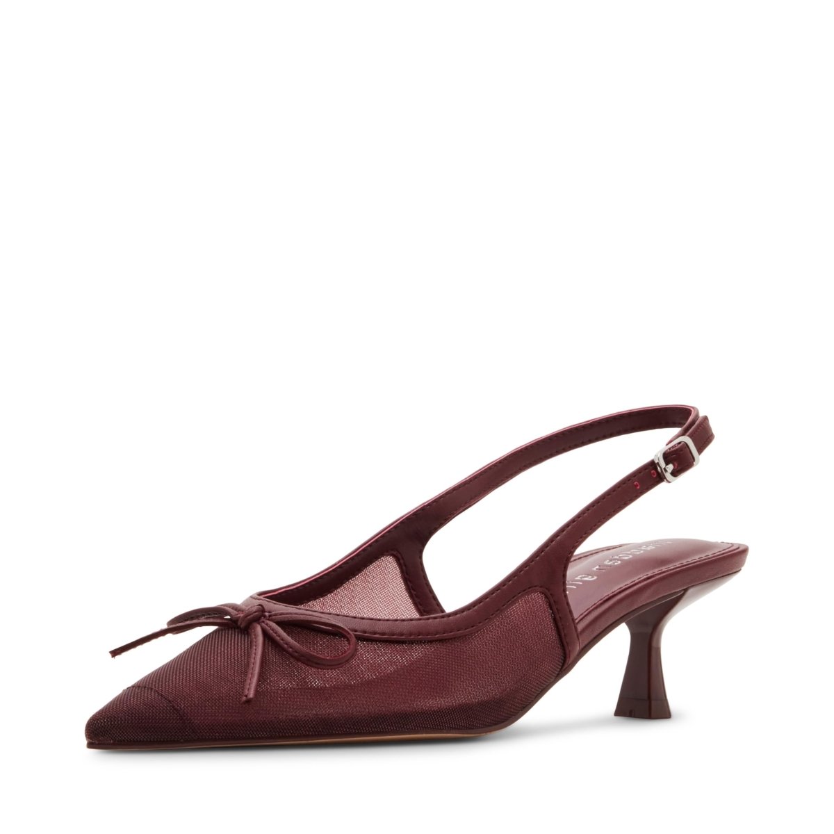 Madden Girl Vogue wine mesh pump with pointed toe and stiletto heel, stylish women's footwear by Mandotos International