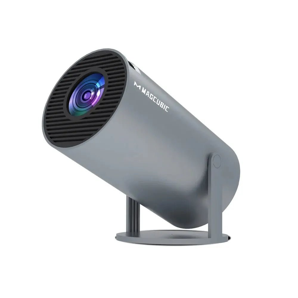 Mandotos International Magcubic Pro 4K Android 11 projector showing vibrant home cinema display with outdoor setup and dual Wi-Fi 6.