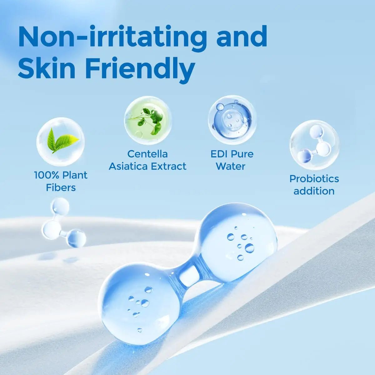 Mandotos International Matern'ella eco-friendly probiotic travel wipes with plant fibers, fragrance-free and gentle for on-the-go use.