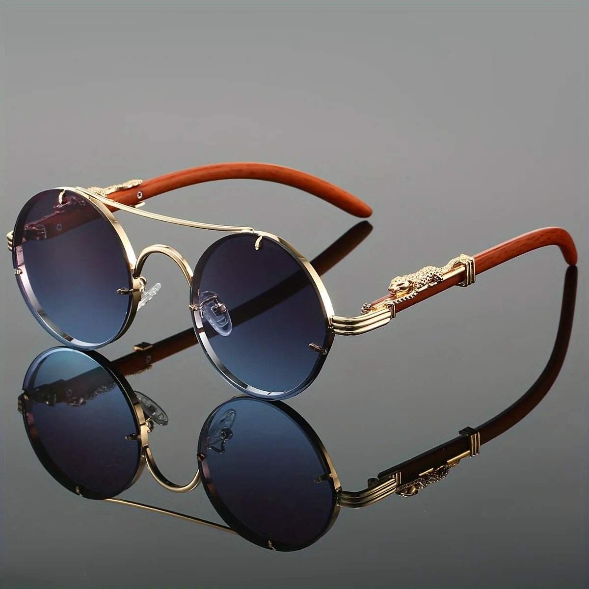 Men's black metal framed sunglasses with TAC lenses, suitable for day and night driving, stylish for daily leisure wear.