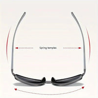 Men's black metal framed sunglasses with TAC lenses, suitable for day and night driving, stylish for daily leisure wear.