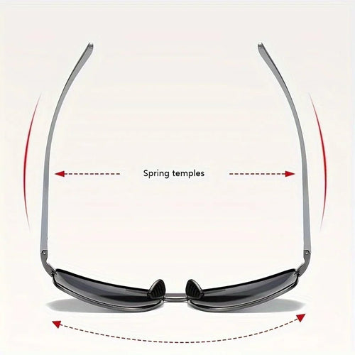 Men's black metal framed sunglasses with TAC lenses, suitable for day and night driving, stylish for daily leisure wear.