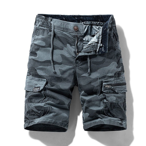 Men's camo street outdoor stretch tooling shorts by Mandotos International, featuring a tactical camouflage pattern and comfortable fit.