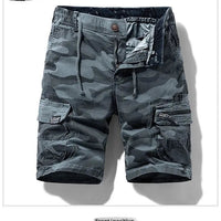 Men's camo street outdoor stretch tooling shorts by Mandotos International, featuring a casual design and durable fabric.