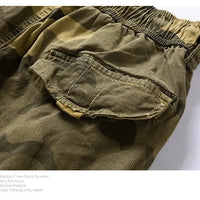 Men's camouflage street outdoor stretch tooling shorts by MANDOTOS INTERNATIONAL, featuring a casual fit and durable fabric.