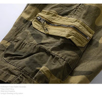 Men's camo street outdoor stretch tooling shorts by Mandotos International, featuring a relaxed fit and rugged camouflage pattern.